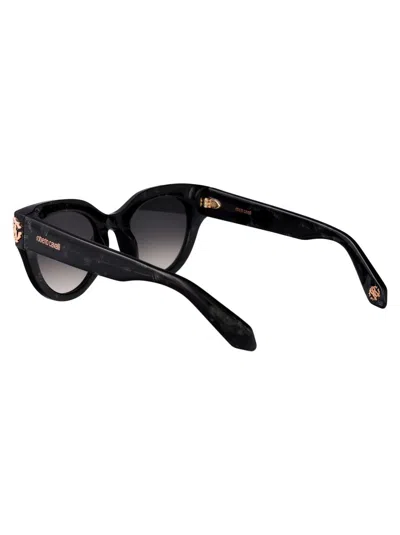 Roberto Cavalli Unisex Src017m 0722 Sunglasses In Black