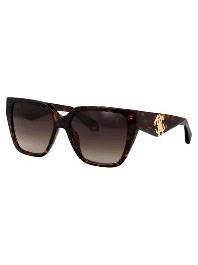 Roberto Cavalli Brown Acetate Sunglasses In Black