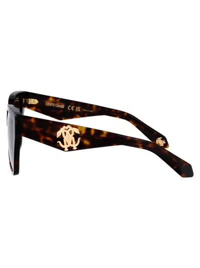 Roberto Cavalli Brown Acetate Sunglasses In Black