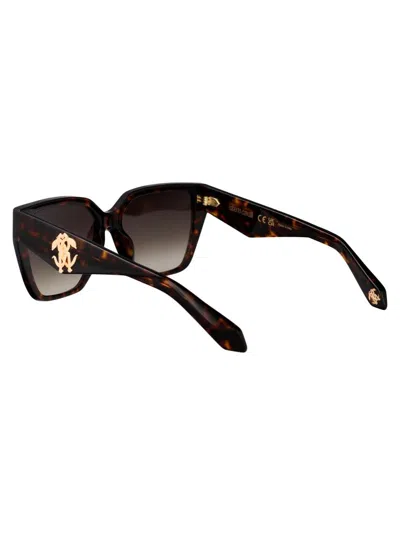 Roberto Cavalli Brown Acetate Sunglasses In Black