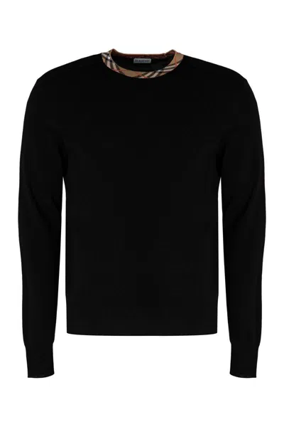 Burberry Ralph Lauren Purple Label Cable Pullover In Black