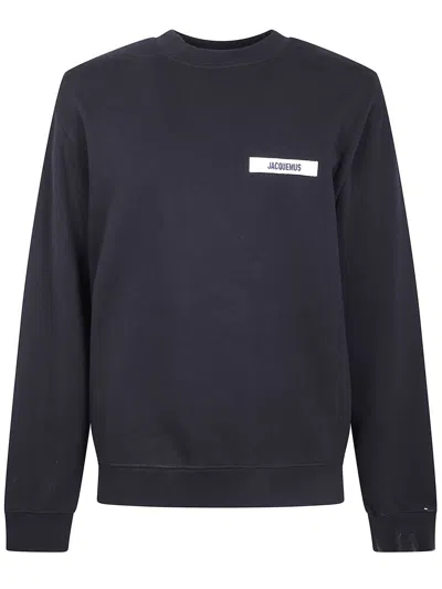 Jacquemus Le T-shirt Gros Grain Manches Longues In Black