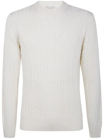 Filippo De Laurentiis Cable-knit Merino-wool Sweater In White