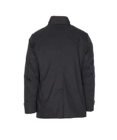 Moorer Long-sleeved Stand-up Collar Jacket In Black