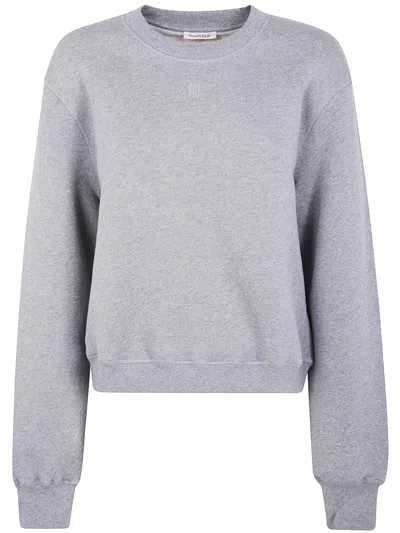 By Malene Birger Embroidered-logo Crew-neck Sweatshirt In Gray