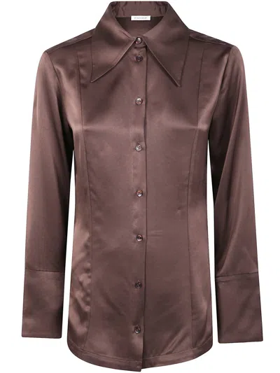 By Malene Birger Rosiannas Wide-collar Shirt In Brown