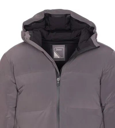 Herno Grey Down Jacket Zip Closure On The Front In Gray
