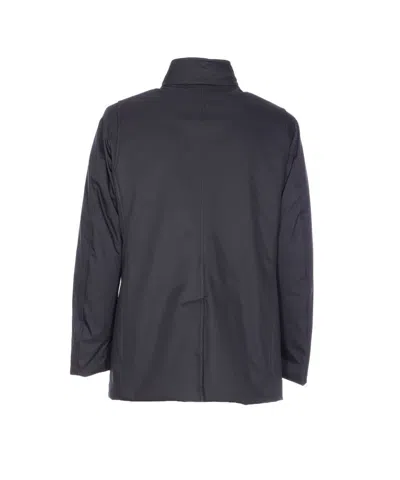 Moorer High Neck Padded Jacket With Cuff Straps In Blue