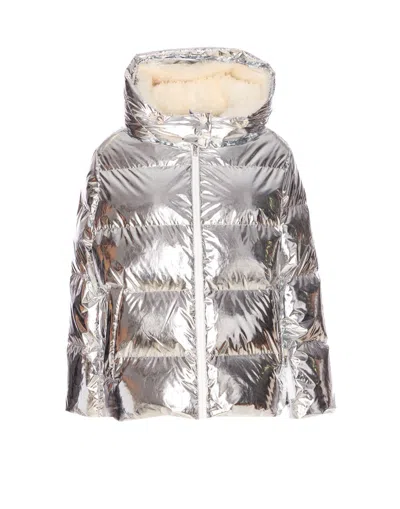 Yves Salomon Doudoune Down Jacket In Silver