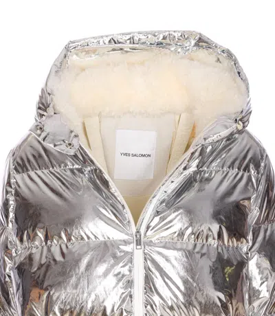 Yves Salomon Doudoune Down Jacket In Silver