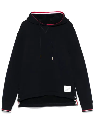 Thom Browne Oversized Hoodie Pullover With Rwb Tipping Stripe In Chunk In Black