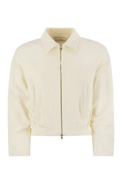 Max Mara Argenta - Cropped Silk And Cotton Sweatshirt In White