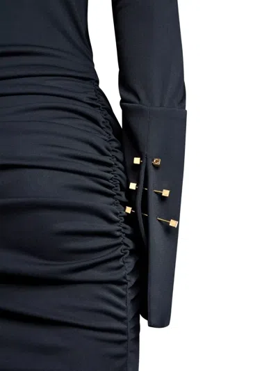 Christina Crawford Maxi Dress With Heart Of Crystals Clothing In Black