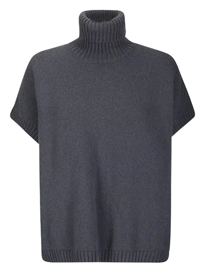 Labo Art Turtleneck Short-sleeve Sweater In Black