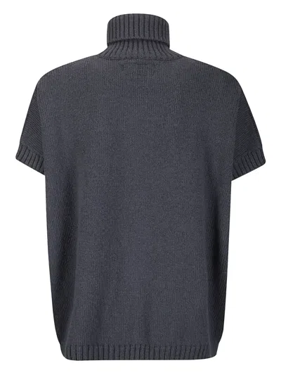 Labo Art Turtleneck Short-sleeve Sweater In Black