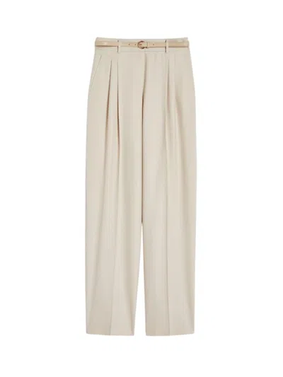 Max Mara Studio Entrata Trouser Beige In Metallic