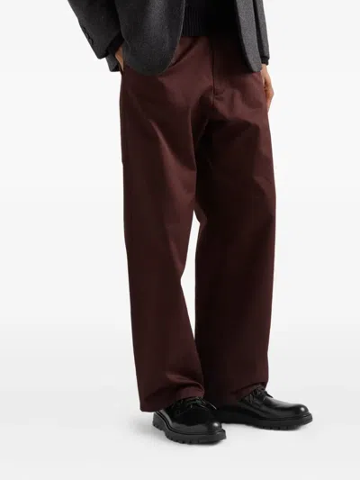 Prada Brushed Leather Lace-up Shoes In Black