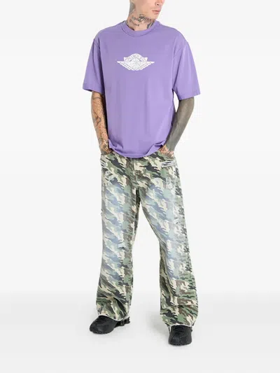 Jordan Wings-print Logo T-shirt In Blue