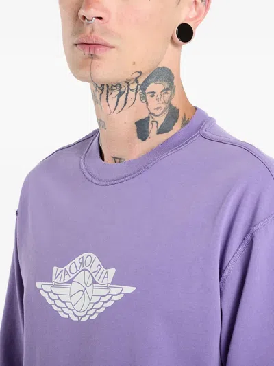 Jordan Wings-print Logo T-shirt In Blue