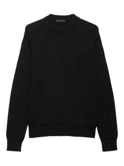 Prada Blue Cashmere Sweater In Black