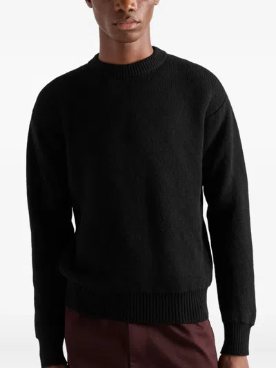 Prada Blue Cashmere Sweater In Black