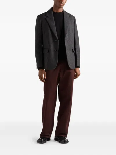 Prada Blue Cashmere Sweater In Black