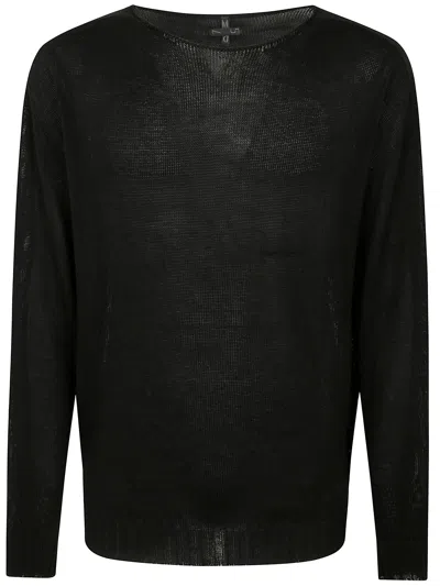 Md75 Oversized Round Neck Sweater F. 7 In Black