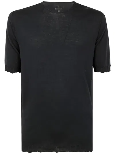 Md75 Short Sleeves Round Neck Sweater F. 15 In Black