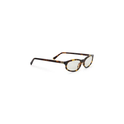 Miu Miu Havana Miele Acetate Sunglasses In Transparent