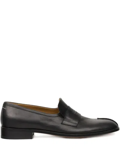 Mm6 Maison Margiela Tabi Leather Slip-on Shoes In Black