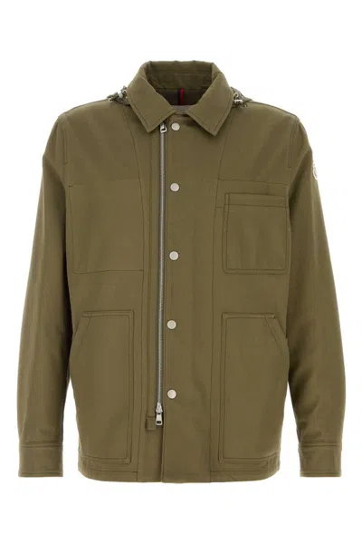 Moncler Army Green Cotton Guerledan Jacket In Green