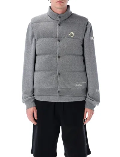 Moncler Genius Collar Band Cotton Down Gilet Jacket In Gray