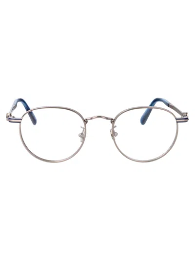 Moncler Rutenio Chiaro Lucido Metal Glasses In Metallic