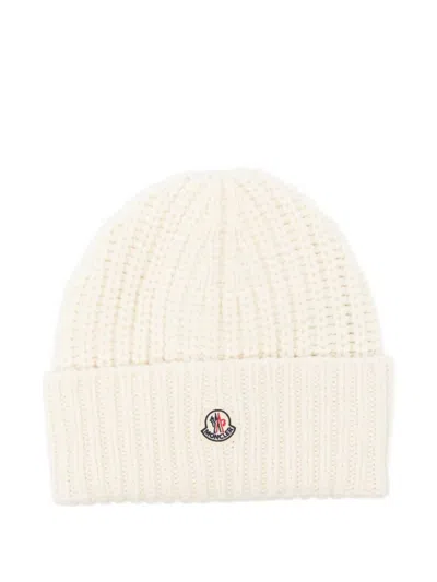 Moncler Tricot Cotton Beanie In White