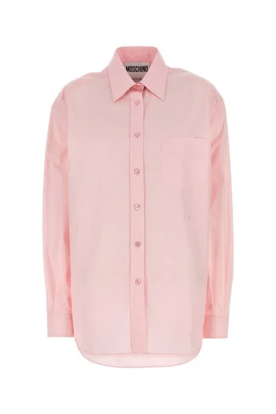 Moschino Camicia In Popeline Rosa Donna In Pink