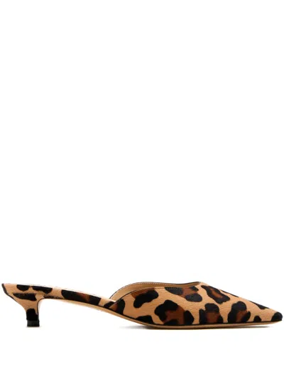 Francesco Russo 25mm Leopard-print Kitten-heel Mules In Multi