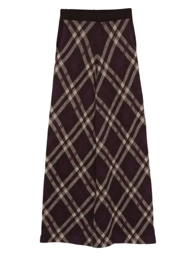 松紧格纹帕拉松长裤