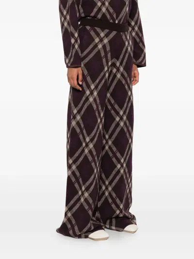 松紧格纹帕拉松长裤