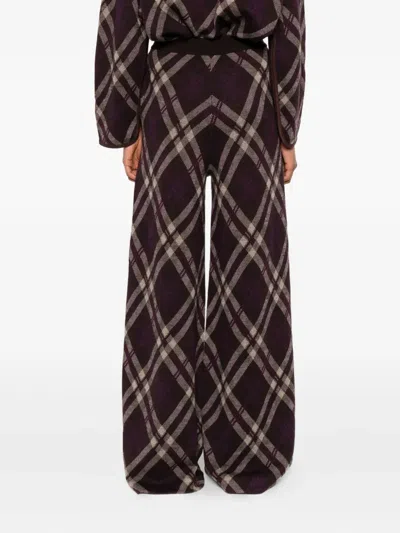 松紧格纹帕拉松长裤