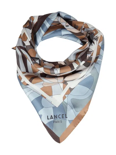 Lancel Square 70 Puzzle-motif Scarf In Multi