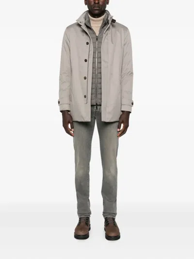 Moorer Buttoned Jacket In Gray