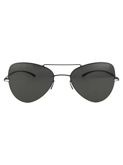 Mykita E6 Dark Grey Dark Purple Flash Metal Sunglasses In Brown