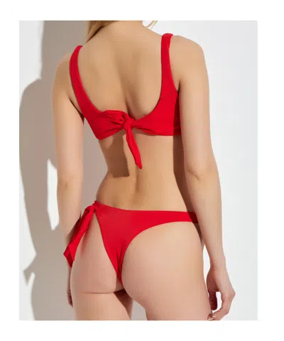 Attico The  Logo Printed Bikini In Red