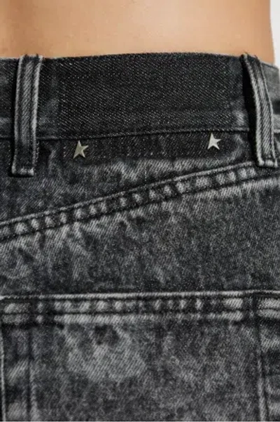 Golden Goose Straight Jeans With Floral Motif In Gray