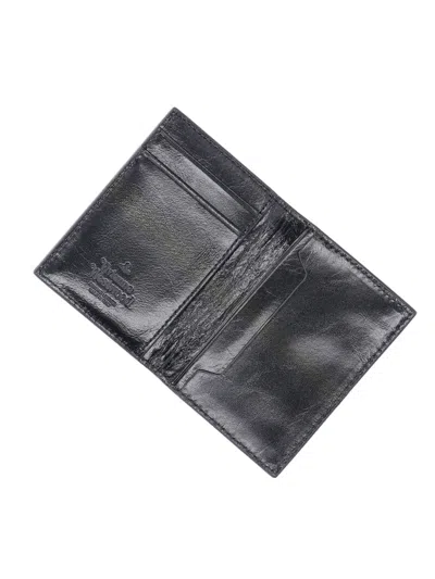 Vivienne Westwood Smooth Black Wallet With Iconic Emblem In Black