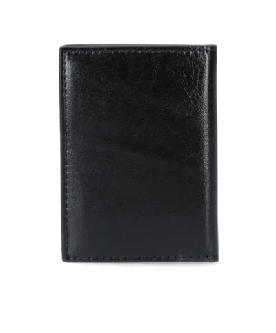 Vivienne Westwood Smooth Black Wallet With Iconic Emblem In Black