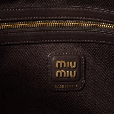 Miu Miu Suede Double Handle Shoulder Bag In Brown