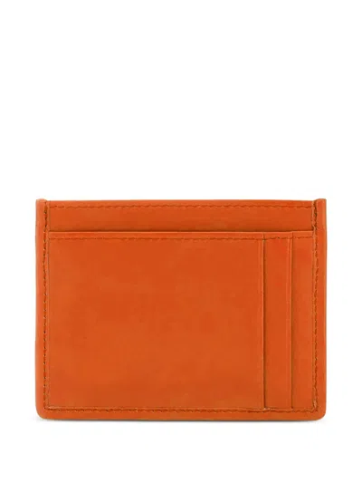 Miu Miu Matelassé-motif Card Holder In Orange