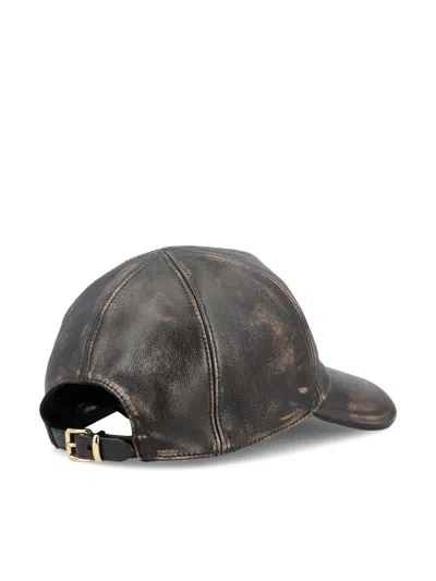 Miu Miu Patterned Baseball Cap In Black