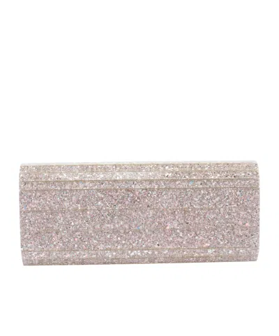 Jimmy Choo Glitter Rectangular Shoulder Bag With Removable Chain In Brown